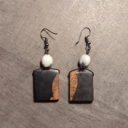 Boucles d'oreilles en ébène du Mozambique