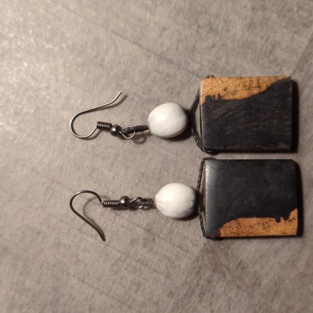 Boucles d'oreilles en ébène du Mozambique
