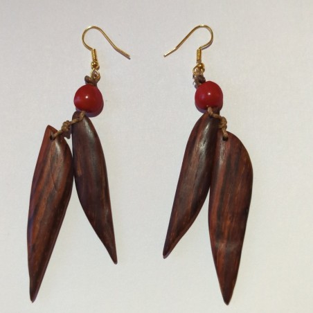 Boucles d'oreilles en bois de cocobolo