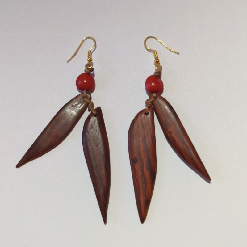 Boucles d'oreilles en bois de cocobolo