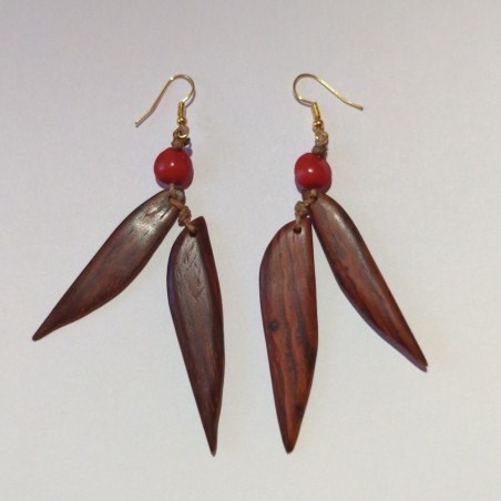 Boucles d'oreilles en bois de cocobolo