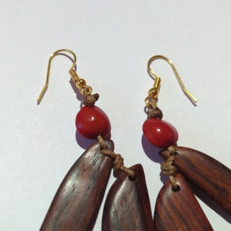 Boucles d'oreilles en bois de cocobolo