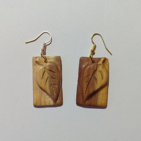 Boucles d'oreilles en bois de prunier