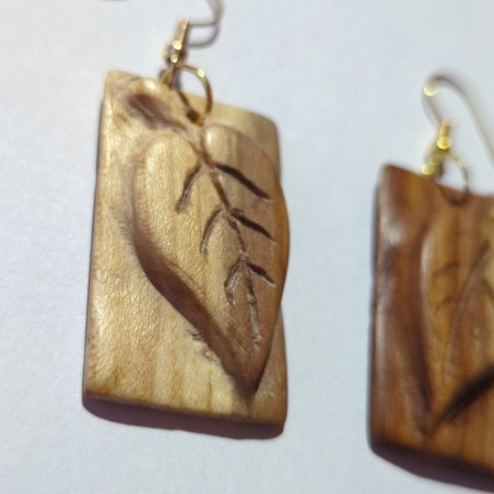 Boucles d'oreilles en bois de prunier