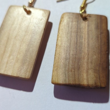Boucles d'oreilles en bois de prunier