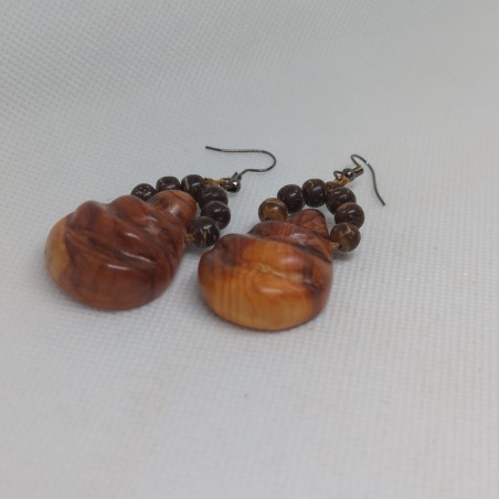 Boucles d’Oreilles en If – Bijoux en Bois Naturel et Élégant