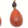 Boucles d'oreilles artisanales en bois "Red heart"