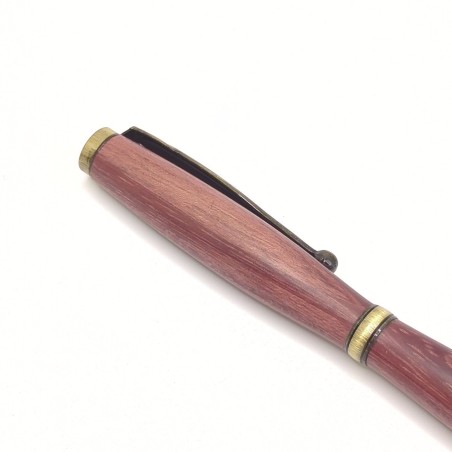 Stylo artisanal en bois d'amarante - fabrication francaise