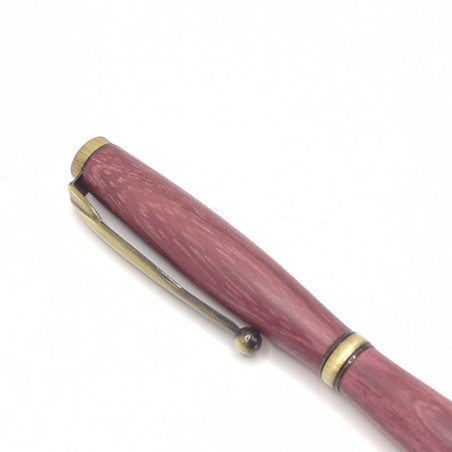 Stylo artisanal en bois d'amarante - fabrication francaise