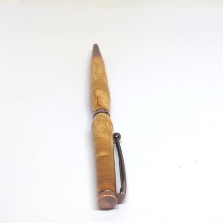 Stylo artisanal en loupe d’orme fabriqué en France | Pièce unique en bois