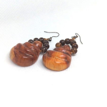 Boucles d’Oreilles en If – Bijoux en Bois Naturel et Élégant