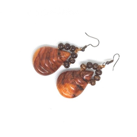 Boucles d’Oreilles en If – Bijoux en Bois Naturel et Élégant