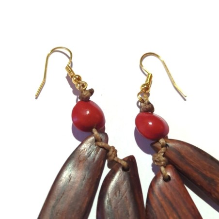 Boucles d'oreilles en bois de cocobolo