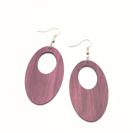 boucles d'oreilles en amarante verso