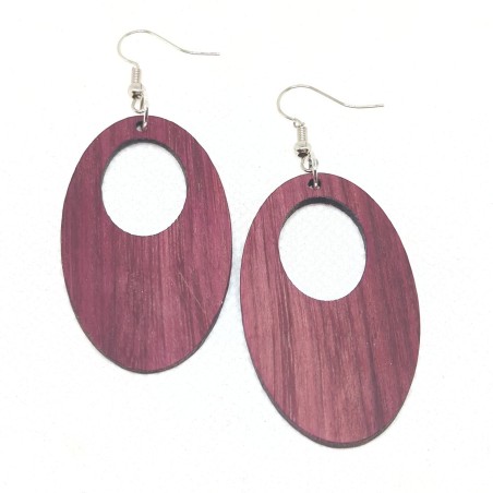 boucles d'oreilles en amarante recto