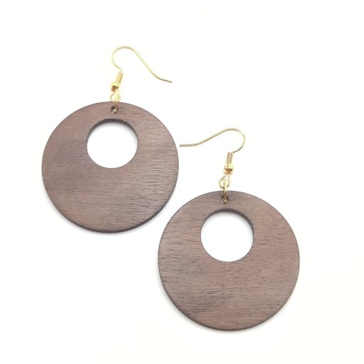 Boucles d'oreilles en noyer verso